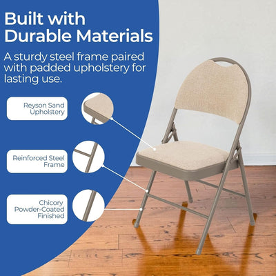 Sudden Comfort Set of 4 Double Padded Steel High Back Folding Chairs (Open Box)