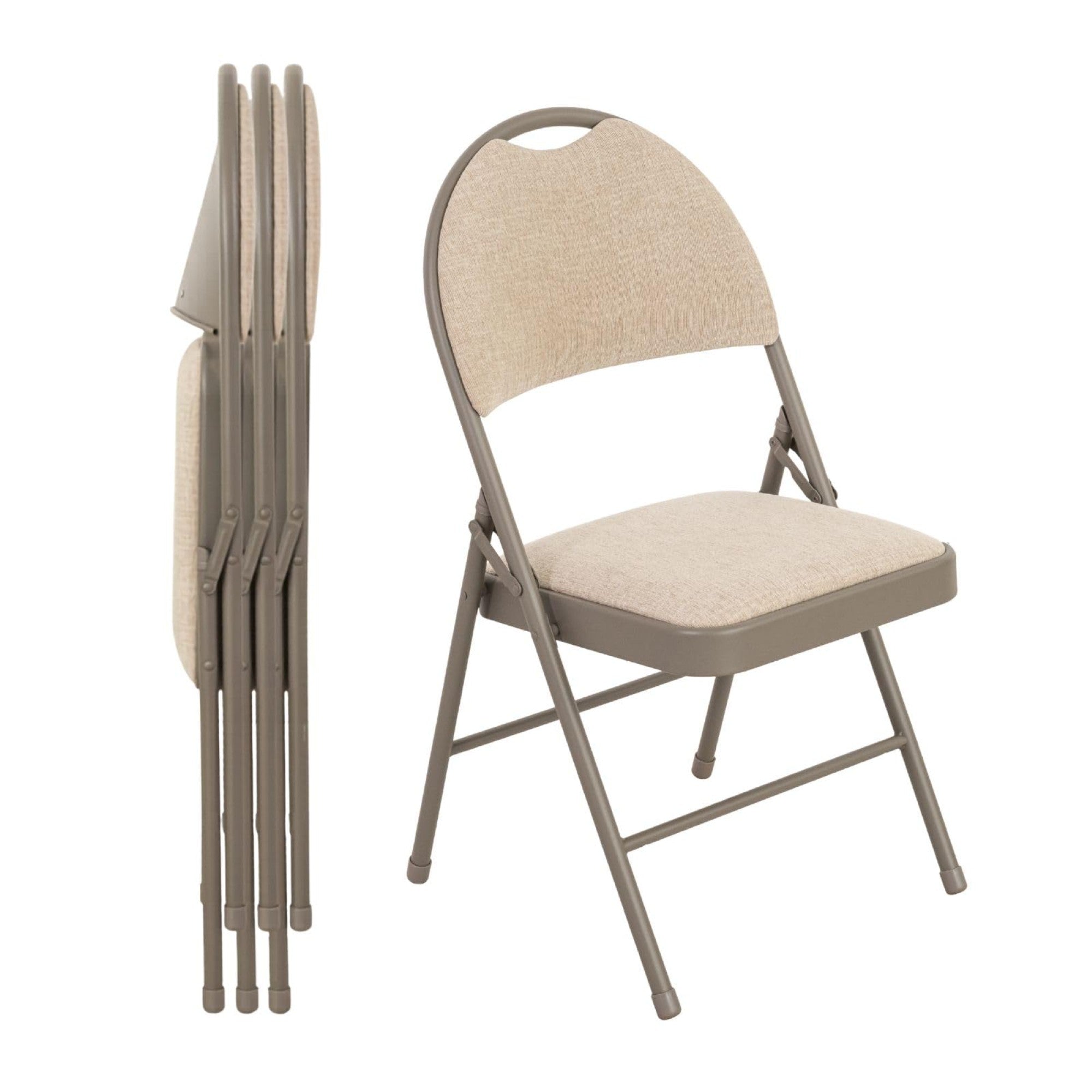 Sudden Comfort Set of 4 Double Padded Steel High Back Folding Chairs (Open Box)