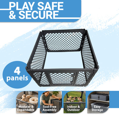 Mirapet 4-Panel Modular Dog and Puppy Playpen, Indoor/Outdoor Pet Enclosure (Open Box)