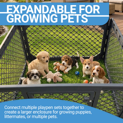 Mirapet 4-Panel Modular Dog and Puppy Playpen, Indoor/Outdoor Pet Enclosure (Open Box)