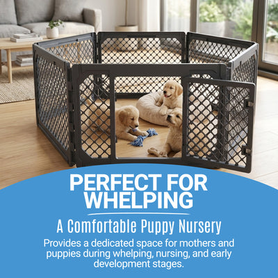 Mirapet 6-Panel Modular Dog and Puppy Playpen, Indoor/Outdoor (Open Box) - VMInnovations