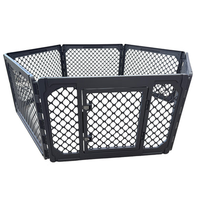 Mirapet 6-Panel Modular Dog and Puppy Playpen, Indoor/Outdoor (Open Box)