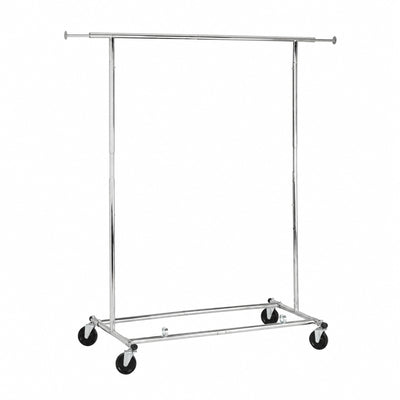 Honey-Can-Do Collapsible Expandable Rolling Garment Rack with Wheels, Chrome