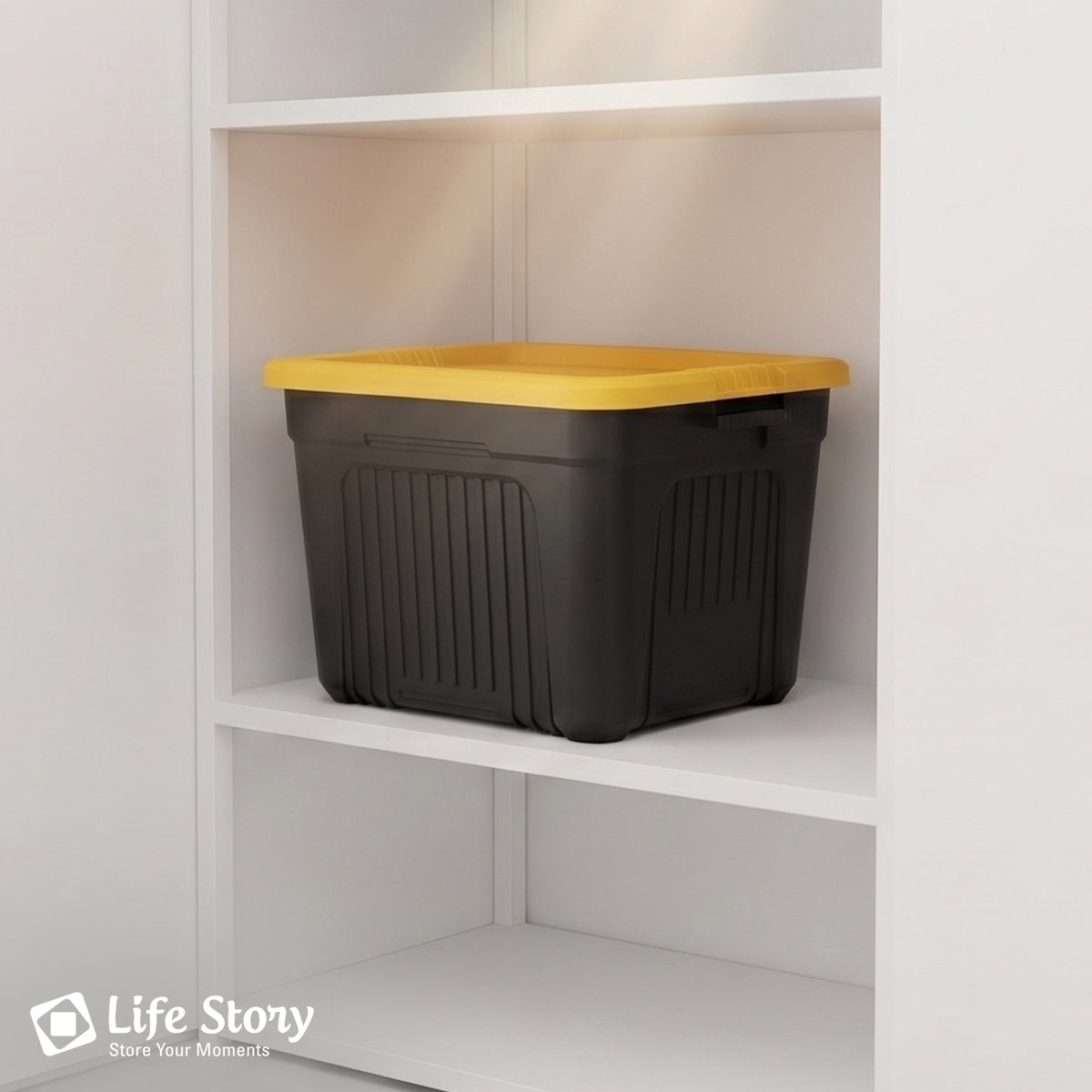 Life Story 20 Gallon Stackable Storage Bin, Versatile Lidded Container, Yellow - VMInnovations