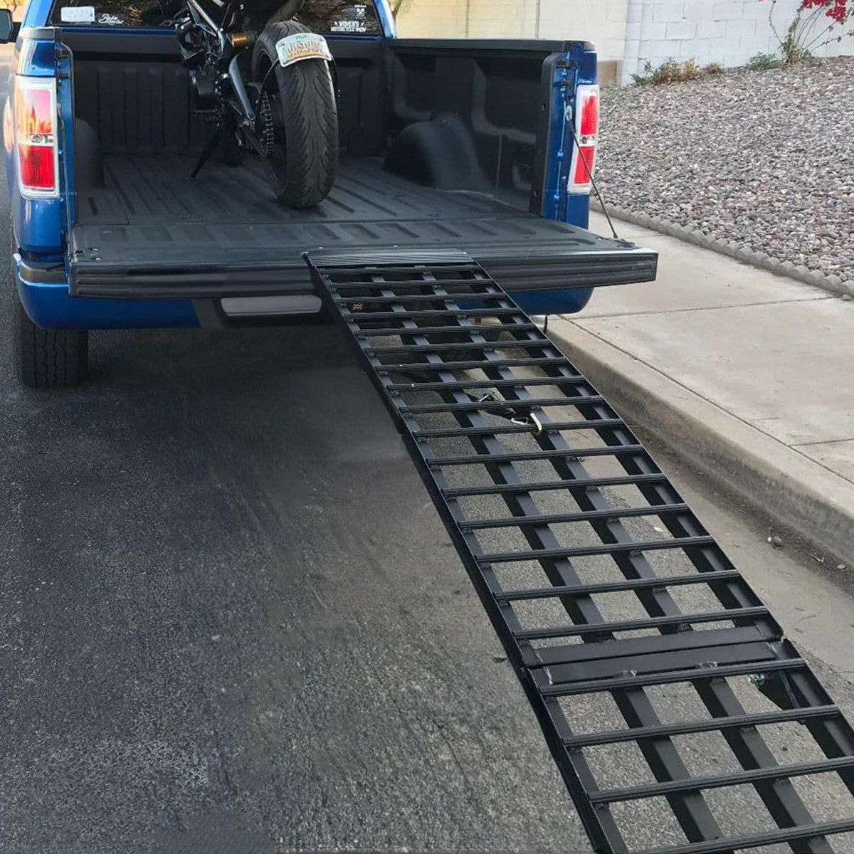 Titan Ramps 9 Foot Folding Motorcycle Loading Ramp, 4-Beam, 1,000 lb Capacity