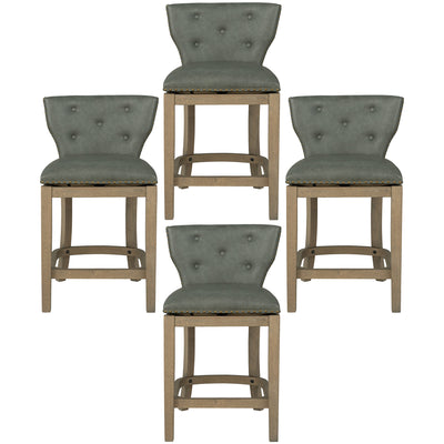 ROME + OAK Carlynd 26" Swivel Counter Stool, Reclaim Oak, Stone,Set of 4 - VMInnovations