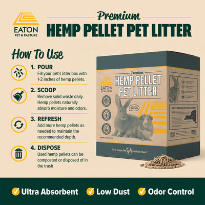 Eaton Pet and Pasture Premium Hemp Pellet Litter for Rabbits and Small Animals