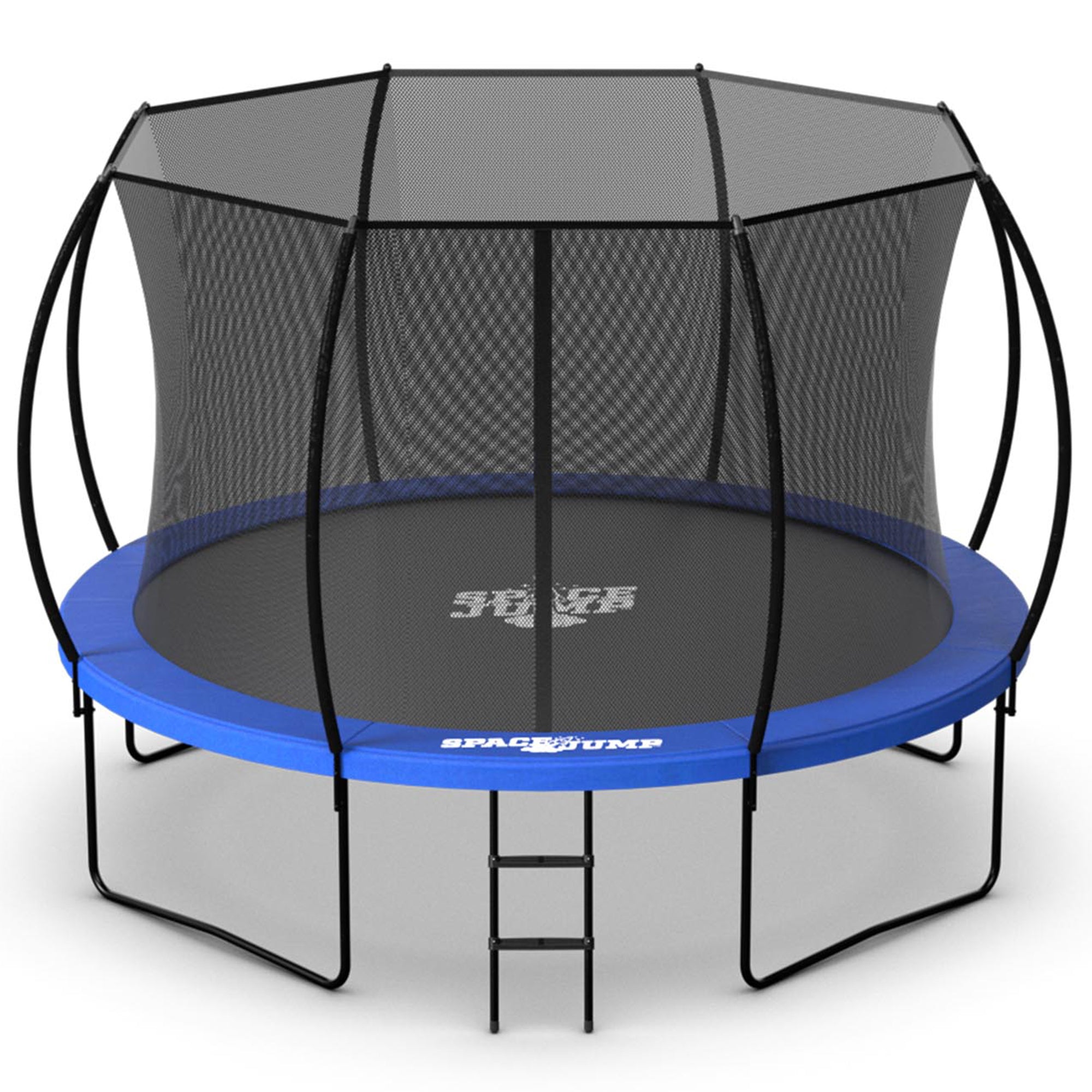 SpaceJump Nova 12 Ft Trampoline, Outdoor Bounce Pad with Safety Net, Blue/Black