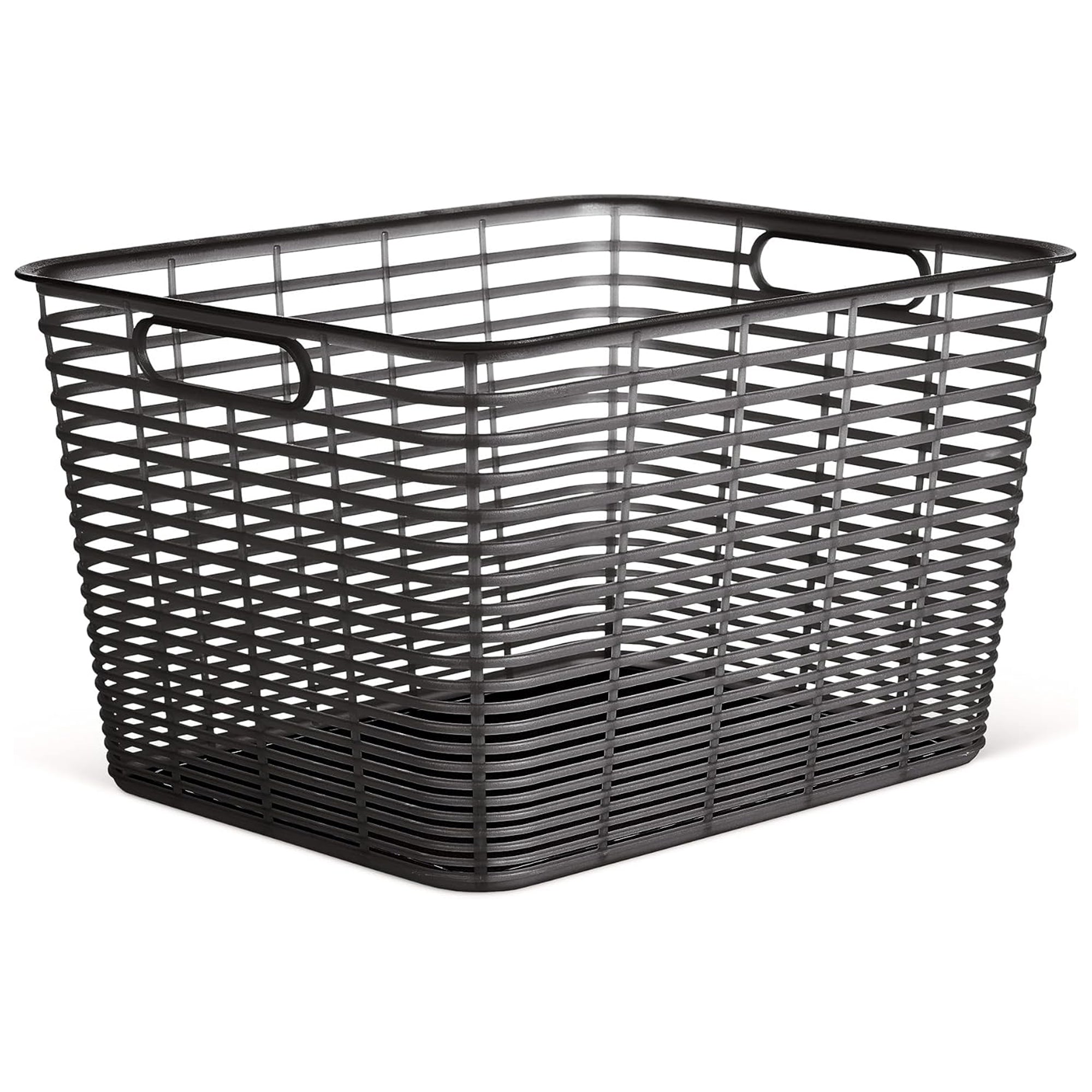 Curver 4 Pack 18.8L Aria Decorative Plastic Storage Organization Baskets, Black