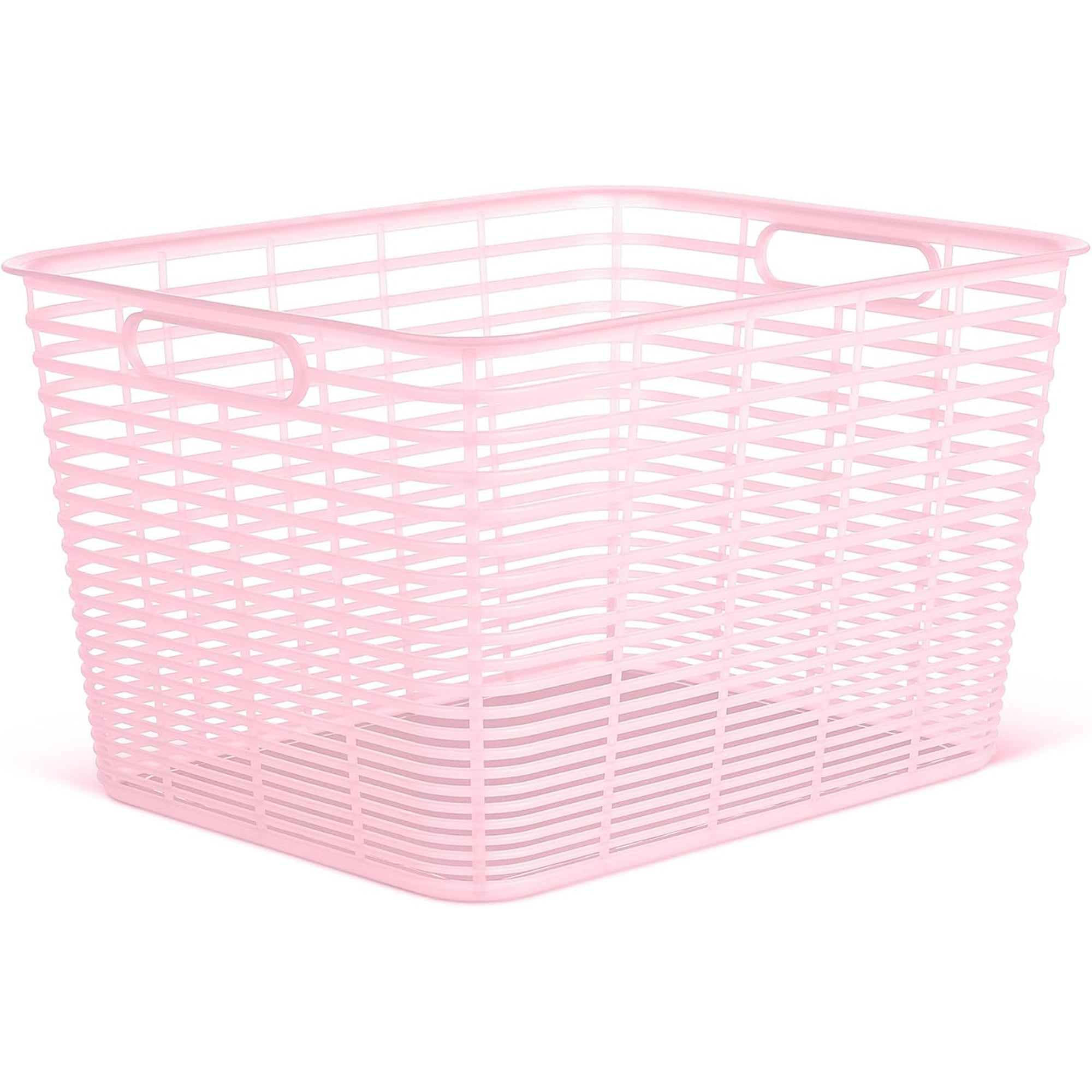 Curver 4 Pack 18.8L Aria Decorative Plastic Storage Organization Baskets, Pink