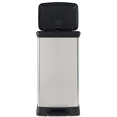 Curver Infinity 13 Gal Plastic Kitchen Trash Can with Foot Pedal and Locking Lid