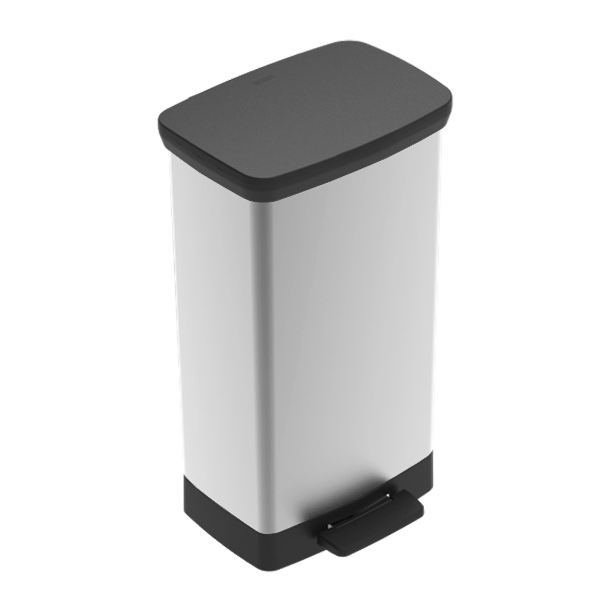 Curver Infinity 13 Gal Plastic Kitchen Trash Can with Foot Pedal and Locking Lid