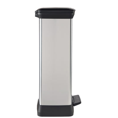 Curver Infinity 13 Gal Plastic Kitchen Trash Can with Foot Pedal and Locking Lid