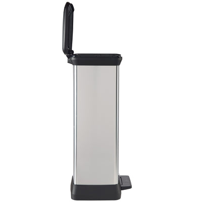 Curver Infinity 13 Gal Plastic Kitchen Trash Can with Foot Pedal and Locking Lid