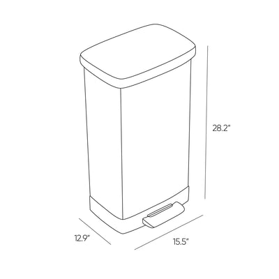 Curver Infinity 13 Gal Plastic Kitchen Trash Can with Foot Pedal and Locking Lid