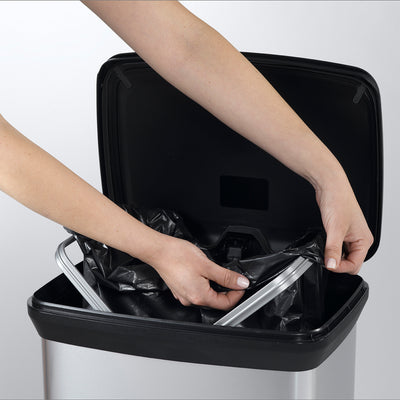 Curver Infinity 13 Gal Plastic Kitchen Trash Can with Foot Pedal and Locking Lid