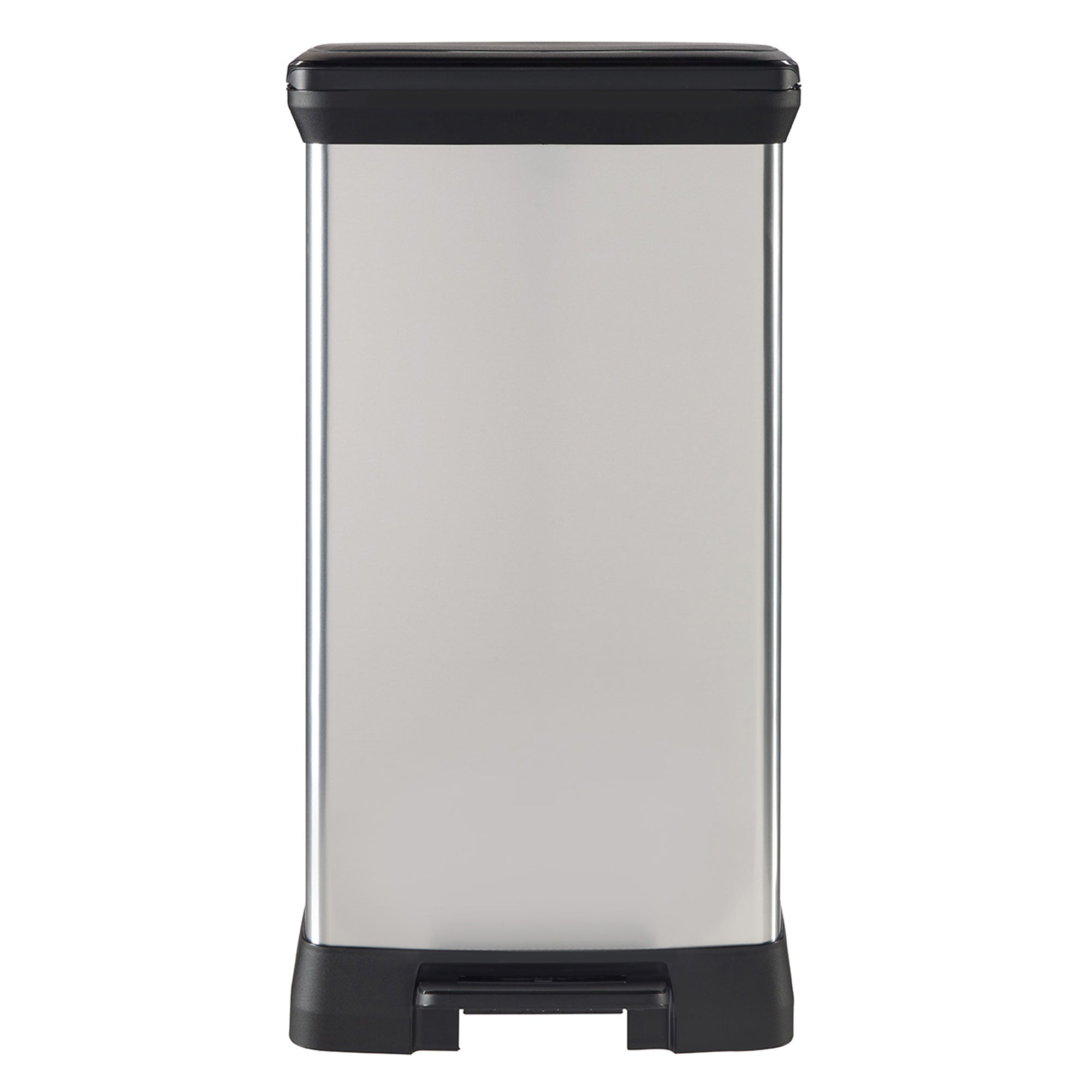 Curver Infinity 13 Gal Plastic Kitchen Trash Can with Foot Pedal and Locking Lid