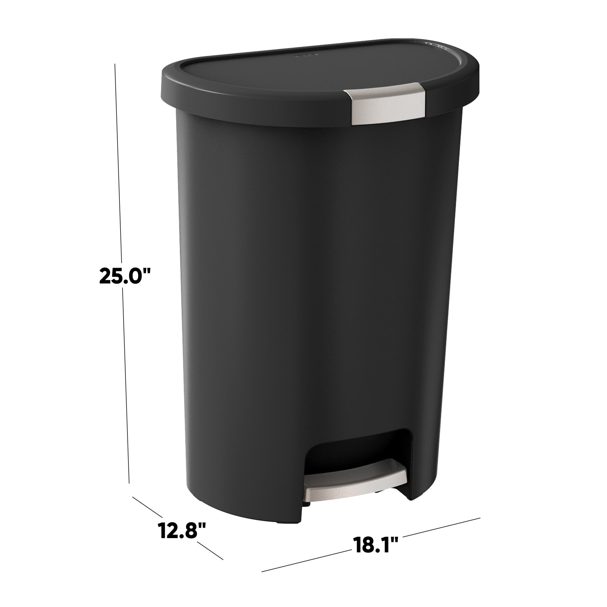Curver Infinity 13 Gal Plastic Kitchen Trash Can with Foot Pedal and Locking Lid