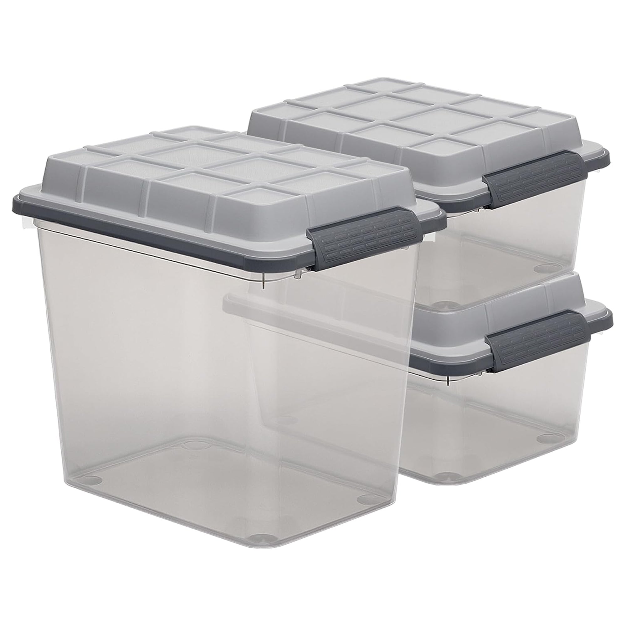 Curver 3 Pack Latch PRO Storage Bins with Latching Lid and Transparent Design