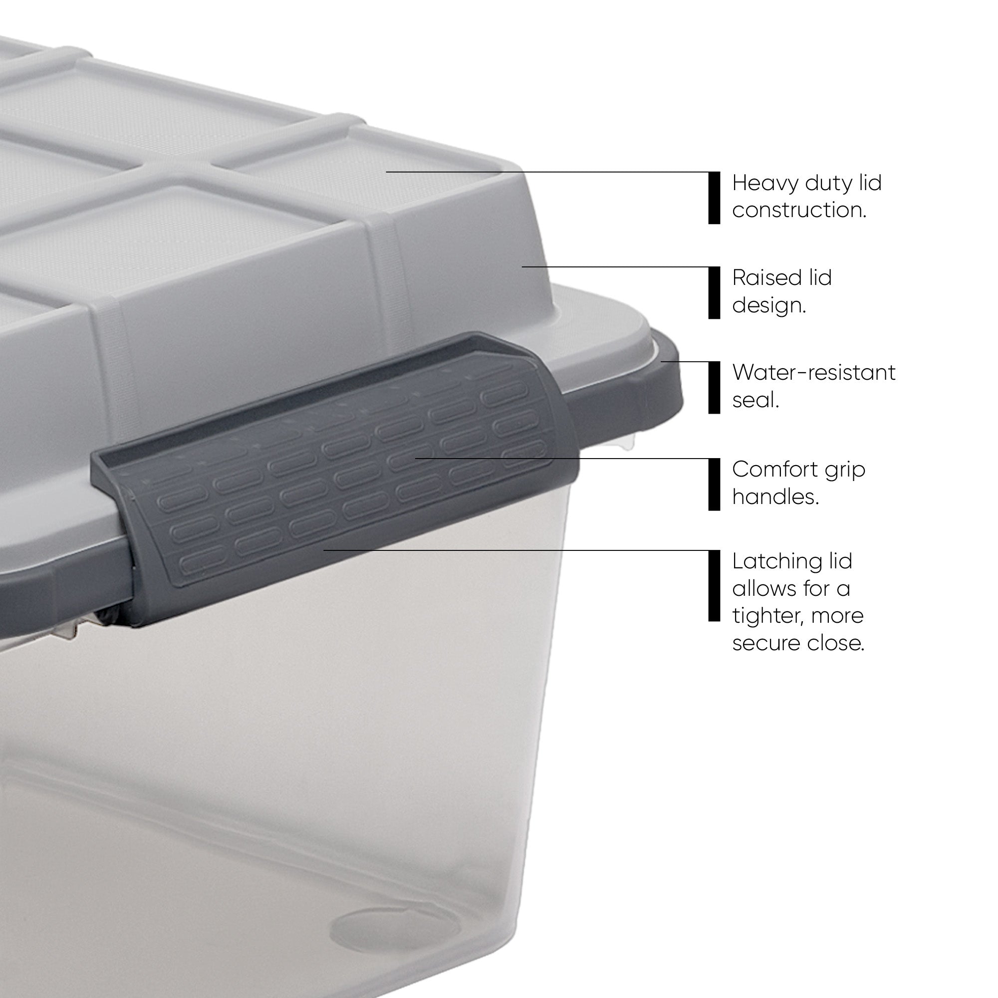 Curver 3 Pack Latch PRO Storage Bins with Latching Lid and Transparent Design