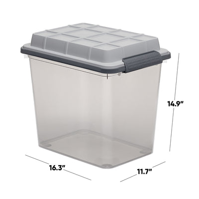 Curver 29Qt Latch PRO Storage Box with Latching Lid, Grey, Medium, Set of 2