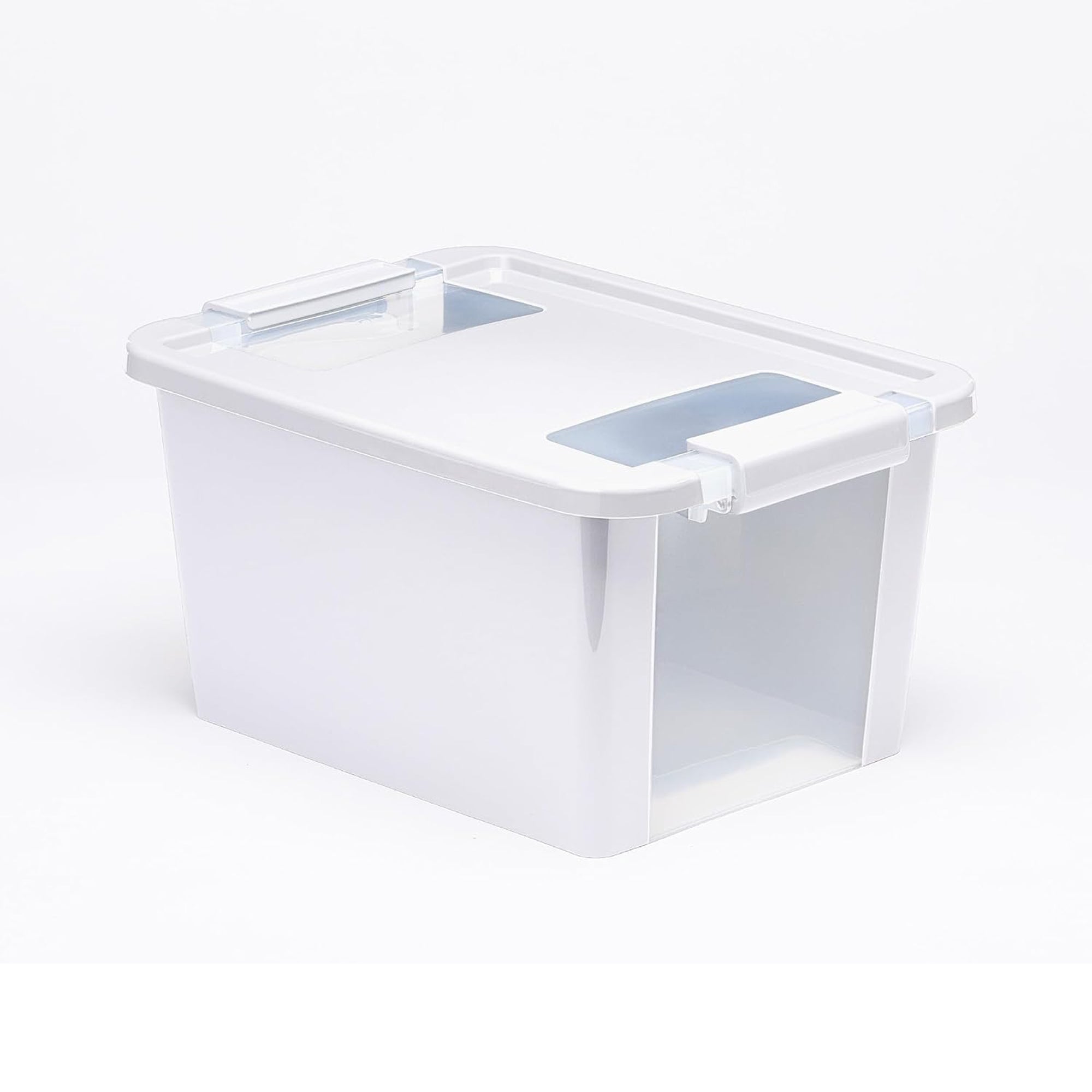 Curver VersaBox Storage Box with Latching Lid, Stackable, Small, White, Set of 4