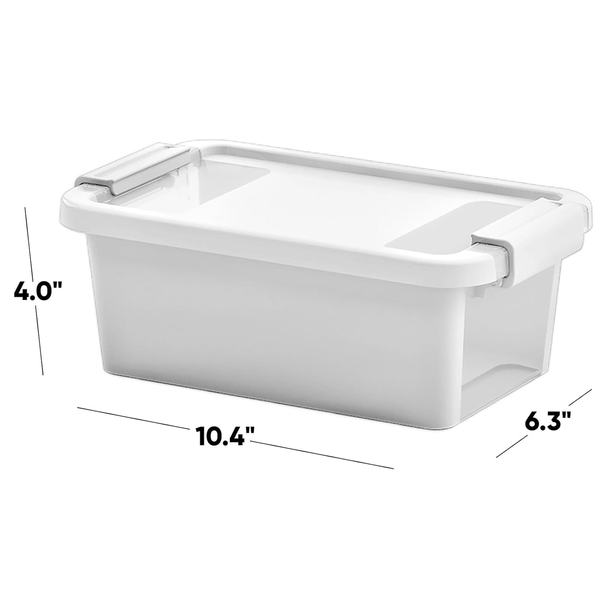 Curver VersaBox Storage Box with Latching Lid, Stackable, Small, White, Set of 4