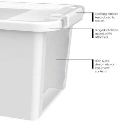 Curver VersaBox Storage Box with Latching Lid, Stackable, Small, White, Set of 4