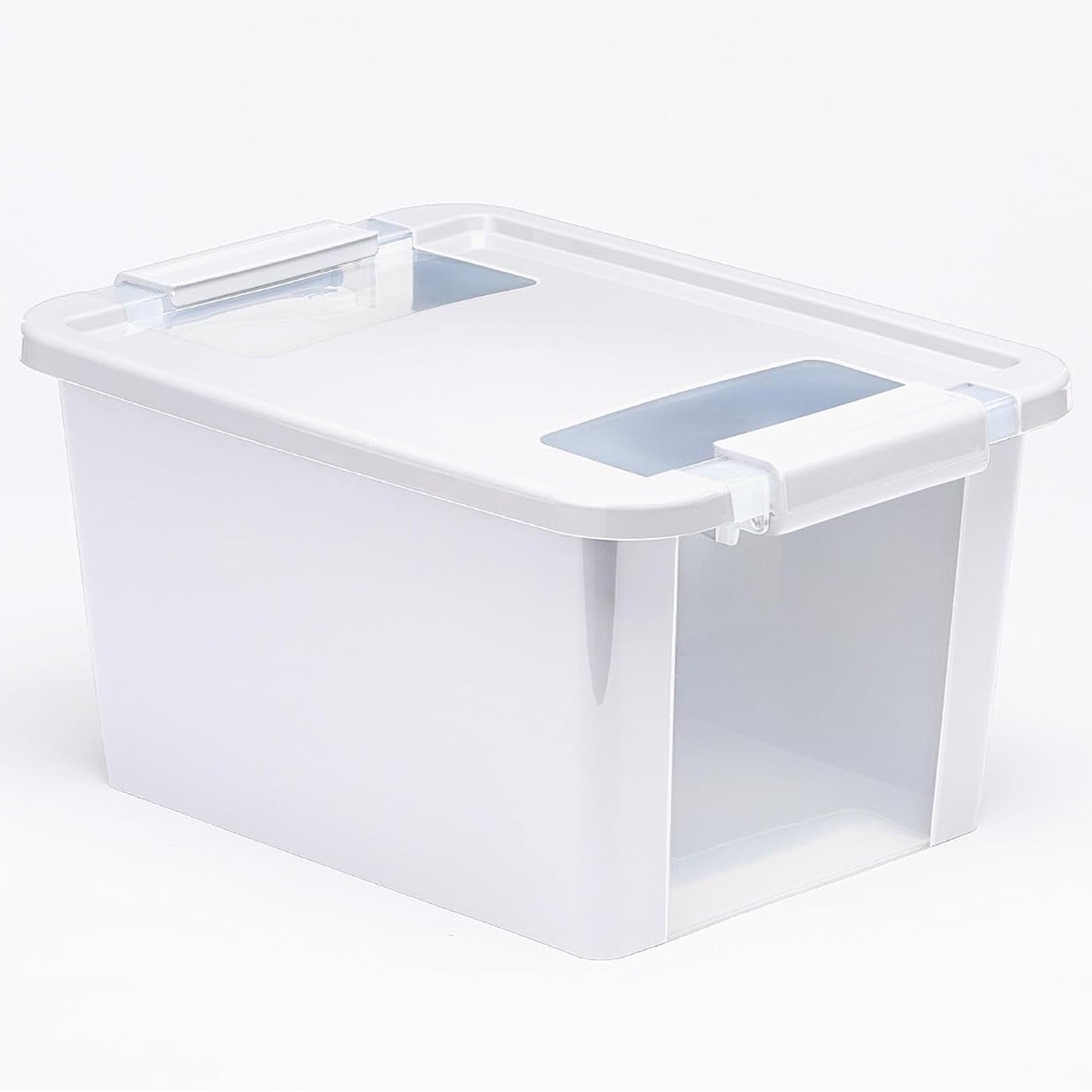 Curver VersaBox Storage Box with Latching Lid, Stackable, Small, White, Set of 3