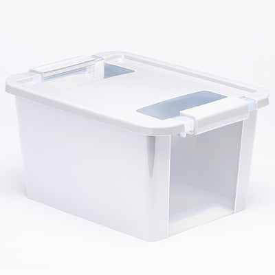 Curver VersaBox Storage Box with Latching Lid, Stackable, Small, White, Set of 3