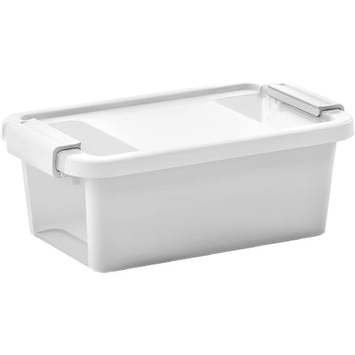 Curver VersaBox Storage Box with Latching Lid, Extra Small, White, Set of 4