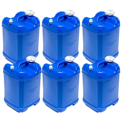 WaterPrepared ReadyJug 7 Gal Stackable Water Storage Container, Blue, 6 Pack