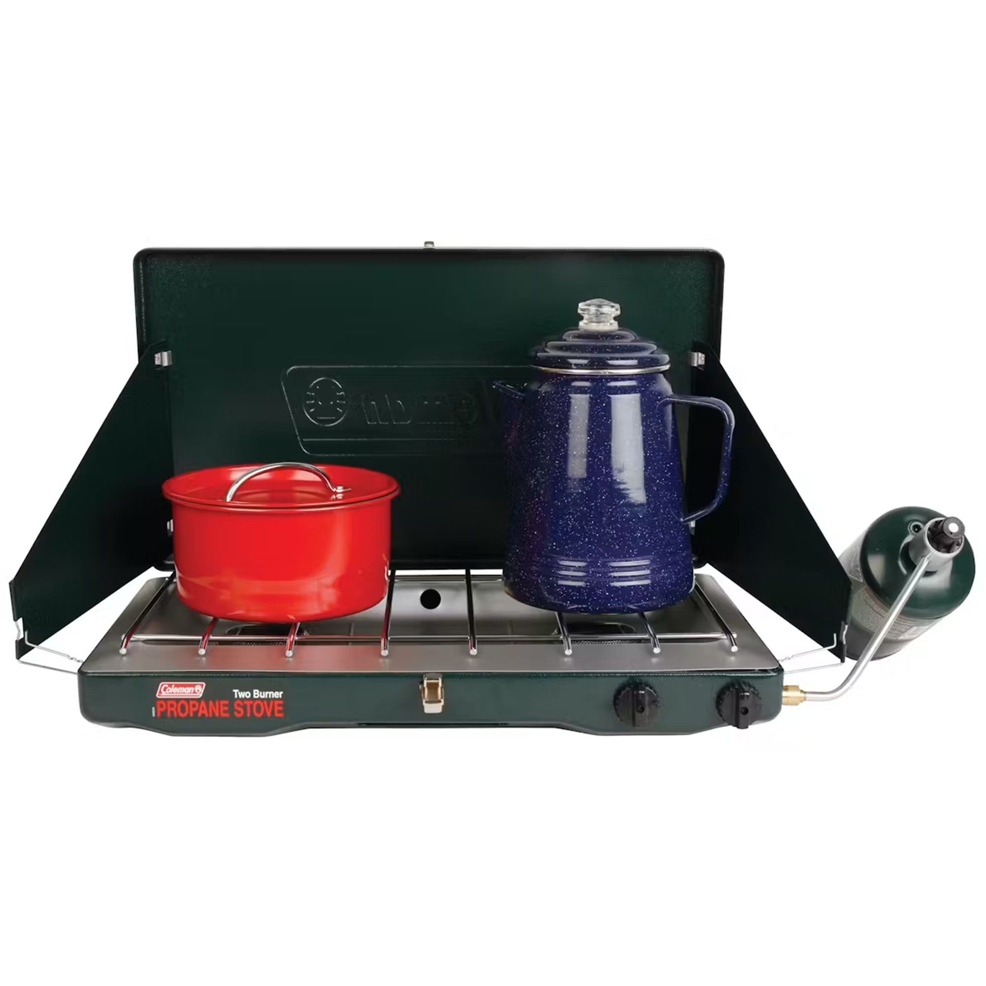 Coleman Classic 2-Burner Propane Gas Camping Stove with WindBlock Panels & Grate