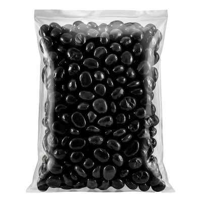 Sun Joe High-Polish Black Decorative River Rocks for Gardens & Decor, 40 lb Bag