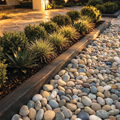 Sun Joe Natural Mixed Decorative River Rocks for Gardens & Decor, 40 lb Bag