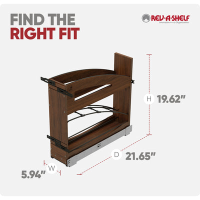 Rev-A-Shelf Pullout Tray Divider with Soft-Close for 9” Base Cabinets - VMInnovations