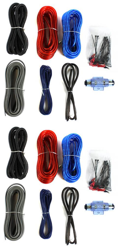 BOSS Audio KIT2 8 Gauge Complete Car Amplifier Installation Wiring Kit (2 Pack)