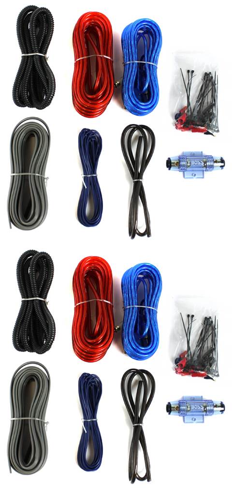 BOSS Audio KIT2 8 Gauge Complete Car Amplifier Installation Wiring Kit (2 Pack)