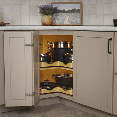 Rev-A-Shelf 32" Maple Kidney Shaped Lazy Susan for Corner Base Cabinets