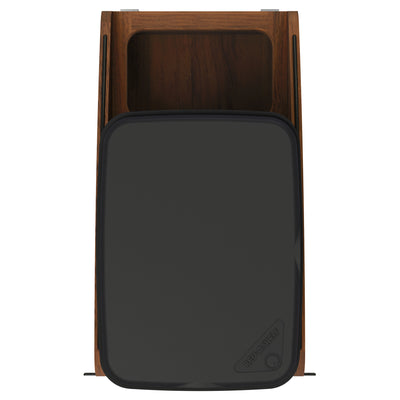 Rev-A-Shelf Walnut Wood Pullout Waste Container, Soft-Close, 35 qt, Black