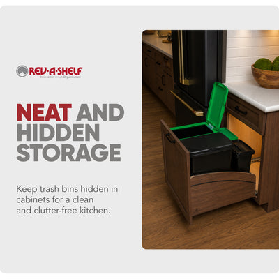 Rev-A-Shelf Craftsman Collection Double Pullout Trash Cans and Compost Bins - VMInnovations