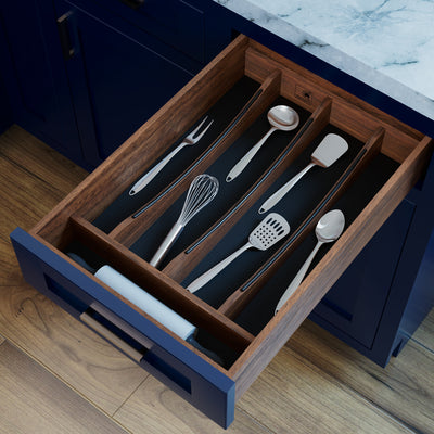 Rev-A-Shelf Utensil Insert, Black Accents, Walnut, 13.23 in., 4WUTCC-WN-18MB-1