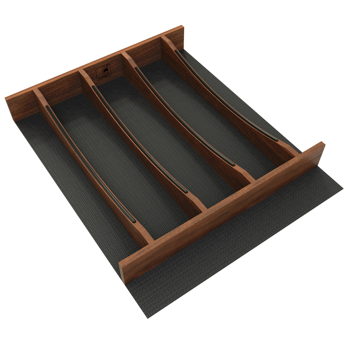 Rev-A-Shelf Utensil Insert, Black Accents, Walnut, 16.22 in., 4WUTCC-WN-21MB-1