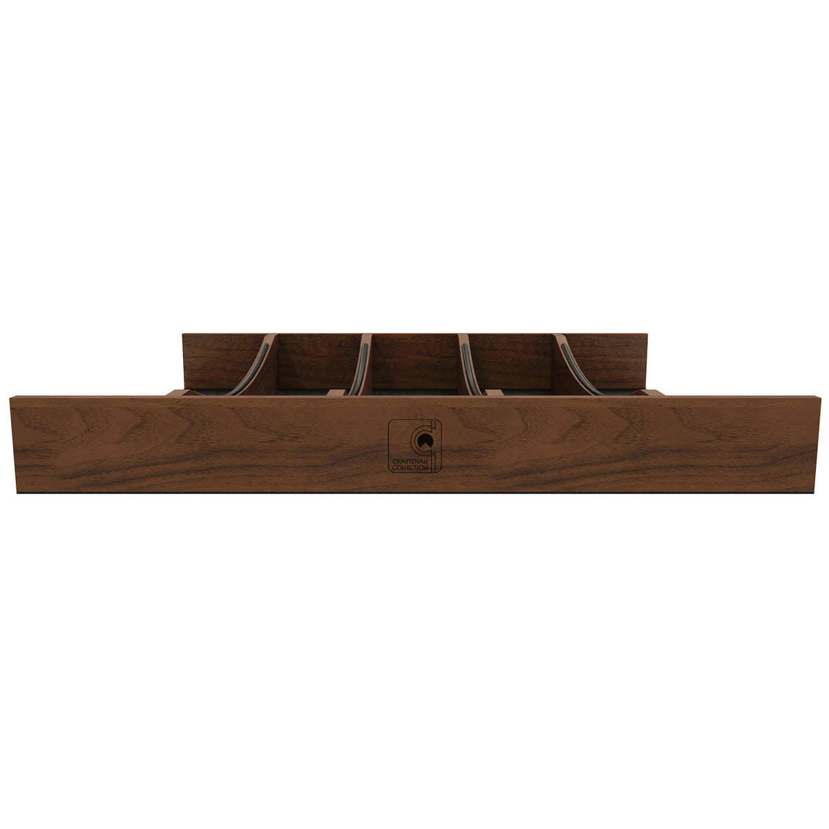 Rev-A-Shelf Utensil Insert, Black Accents, Walnut, 19.25 in., 4WUTCC-WN-24MB-1