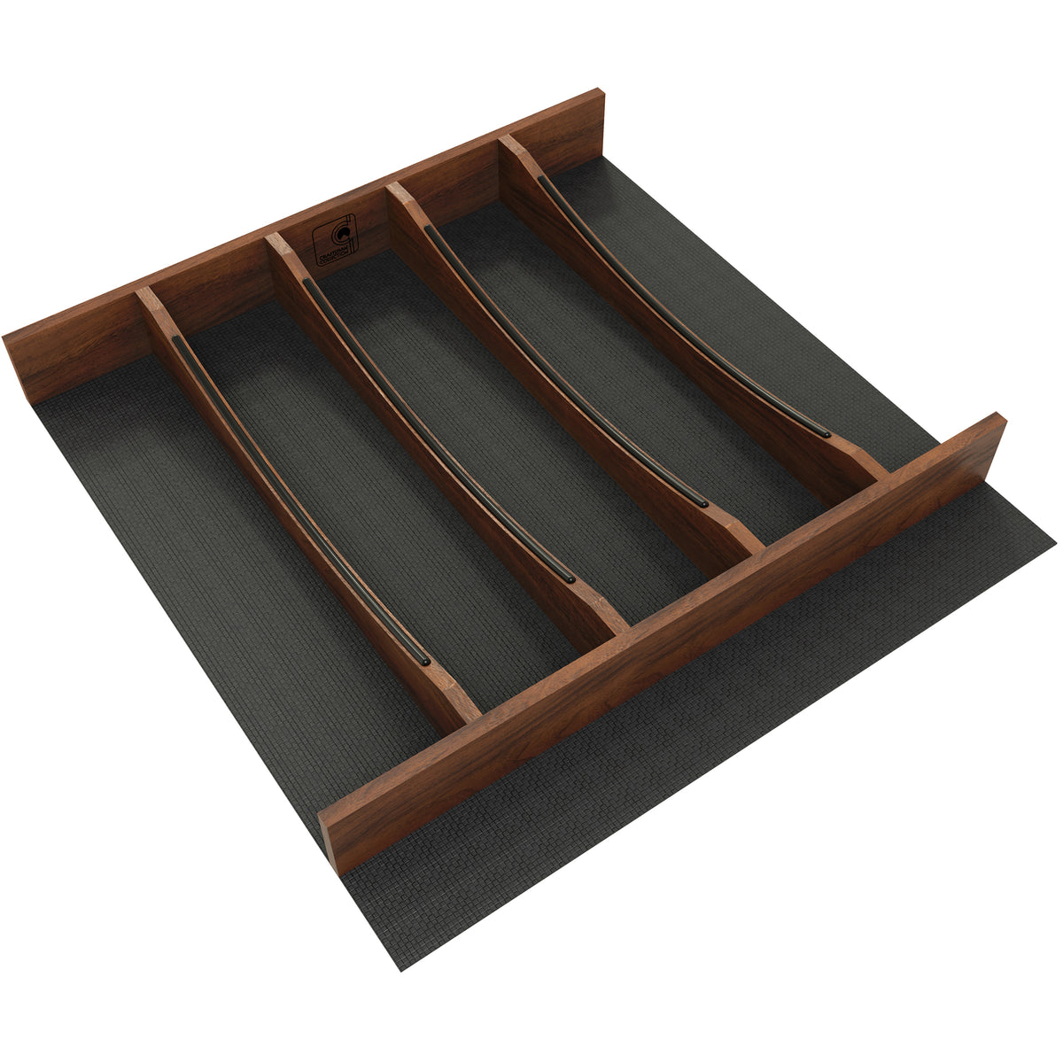 Rev-A-Shelf Utensil Insert, Black Accents, Walnut, 19.25 in., 4WUTCC-WN-24MB-1