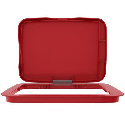 Rev-A-Shelf Kitchen Waste Container & Trash Can Lid, Fits 35 & 50 Qt, Red