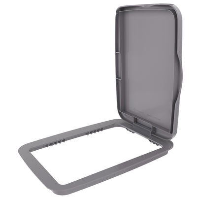 Rev-A-Shelf Kitchen Waste Container & Trash Can Lid, 35 & 50 Qt, Metallic Silver