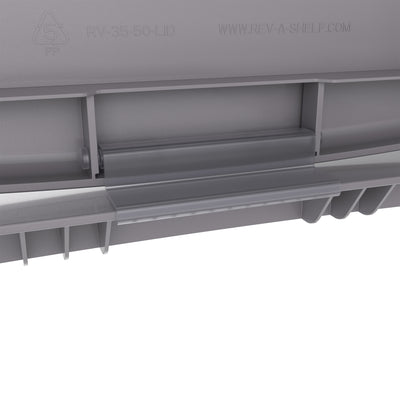 Rev-A-Shelf Kitchen Waste Container & Trash Can Lid, 35 & 50 Qt, Metallic Silver
