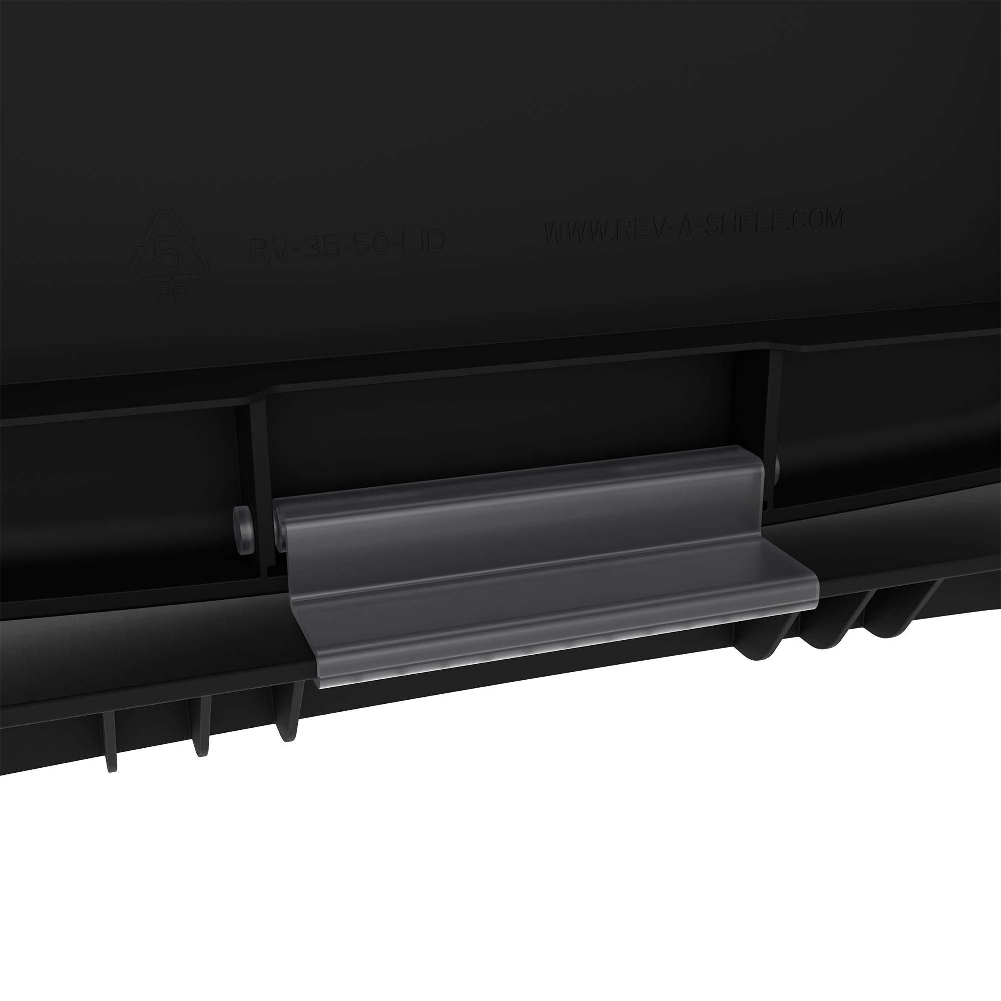 Rev-A-Shelf Kitchen Waste Container & Trash Can Lid, Fits 35 & 50 Qt, Black