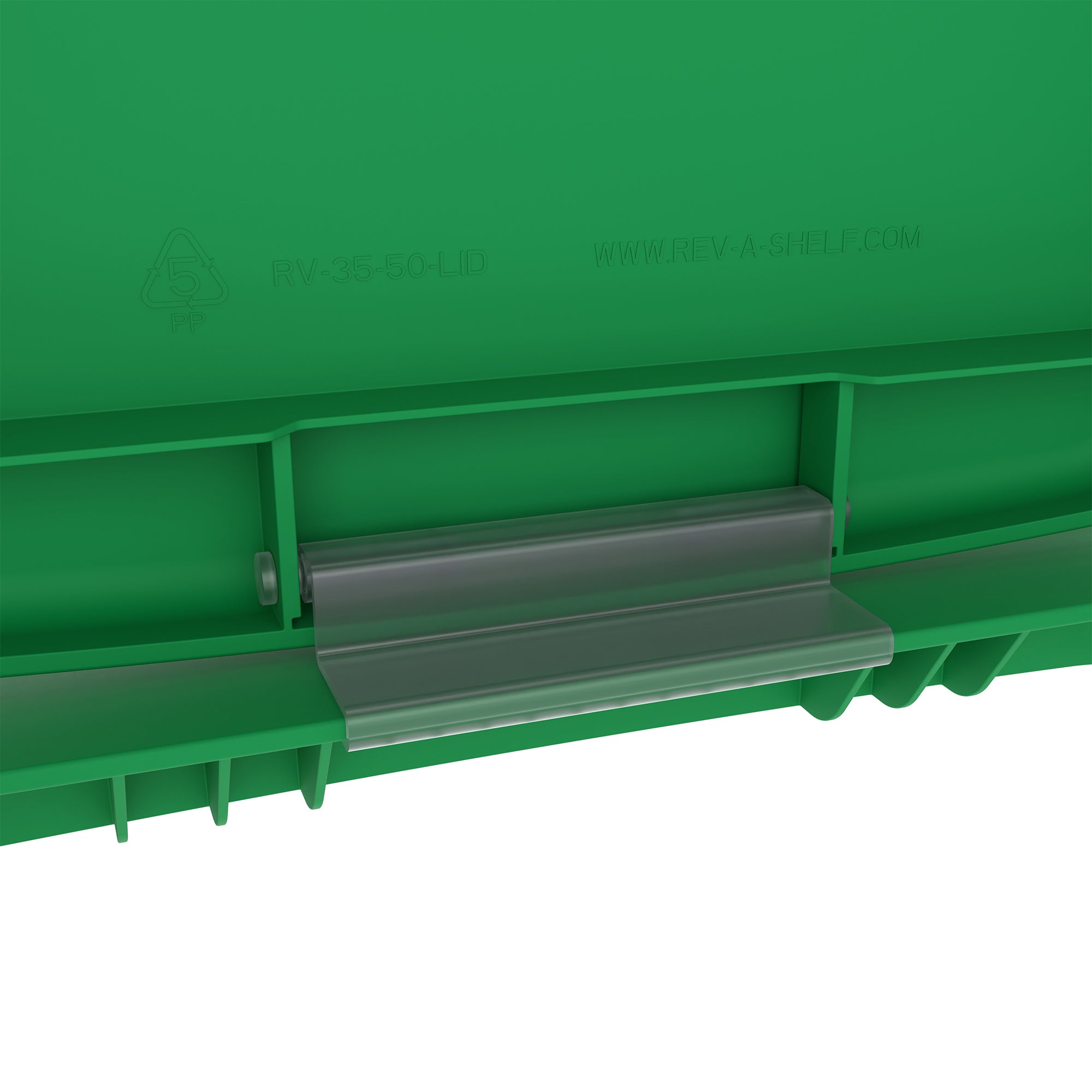 Rev-A-Shelf Kitchen Waste Container & Trash Can Lid, Fits 35 & 50 Qt, Green